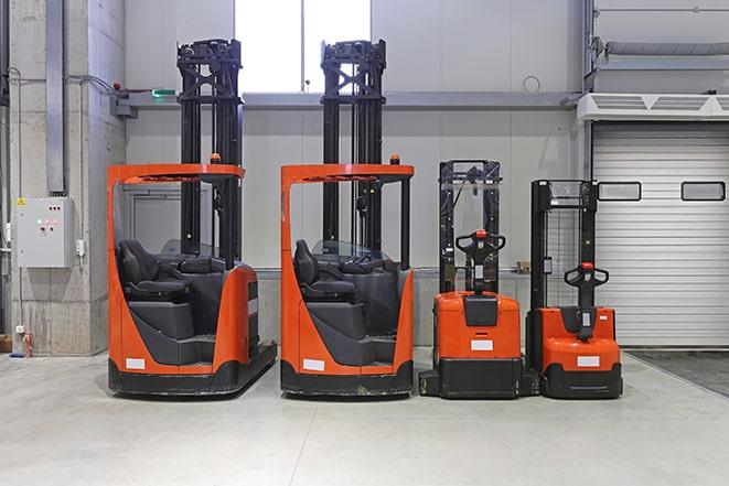 forklifts working in a storage facility